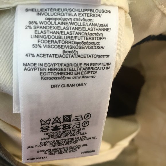Brooks Brothers Wool Pants Men's, W34/L32 - Picture 7 of 7